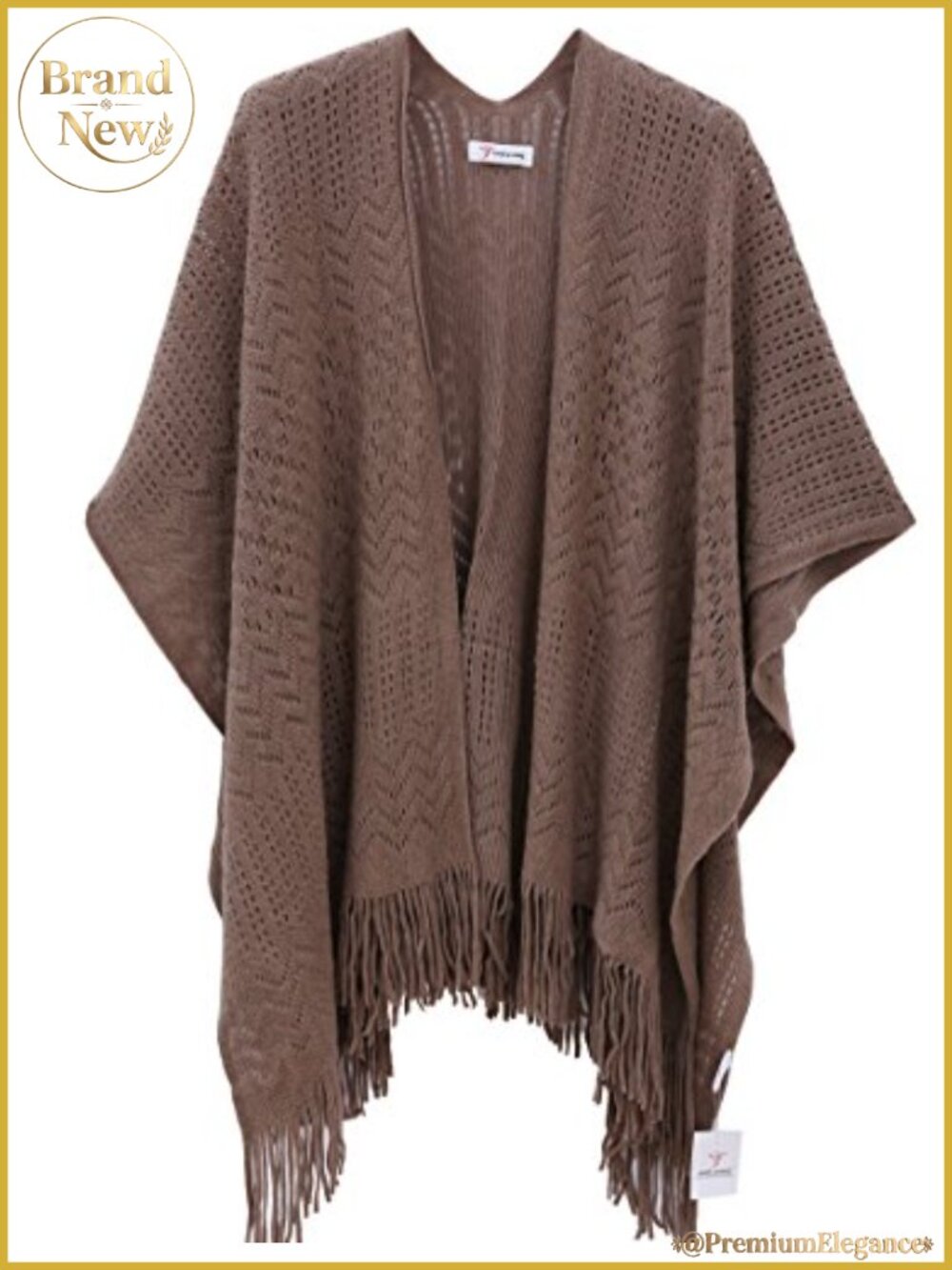 Knit Shawl Wrap Fringe Poncho Cardigan Cape Soft Acrylic